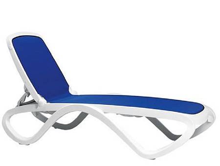 Шезлонг Nardi Omega без подлокотников, бело-синий Шезлонг Nardi Omega без подлокотников, бело-синий