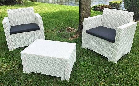 Комплект мебели NEBRASKA Terrace Set (стол, 2 кресла), белый Комплект мебели NEBRASKA Terrace Set (стол, 2 кресла), белый