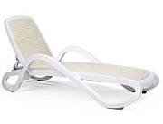 Шезлонг Nardi Alfa с подлокотниками, бело-бежевый