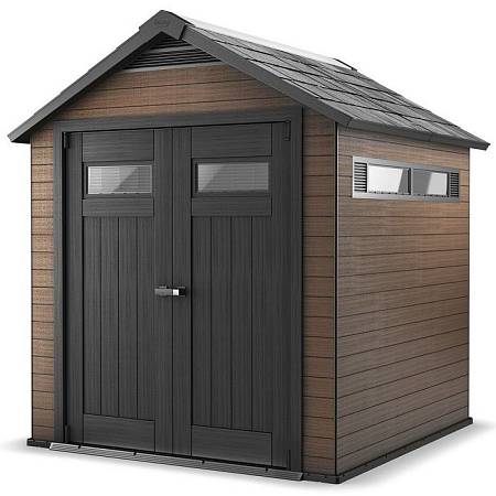 Хозблок из ДПК FUSION 757, коричнего-серый Хозблок из ДПК FUSION 757, коричнего-серый