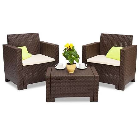 Комплект мебели NEBRASKA Terrace Set (стол, 2 кресла), венге Комплект мебели NEBRASKA Terrace Set (стол, 2 кресла), венге