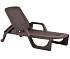 Шезлонг B:rattan NILO стопирующийся, коричневый—