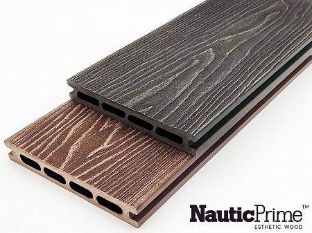 Террасная доска NauticPrime (Light) Esthetic Wood шовная с тиснением, антрацит Террасная доска NauticPrime (Light) Esthetic Wood шовная с тиснением, антрацит